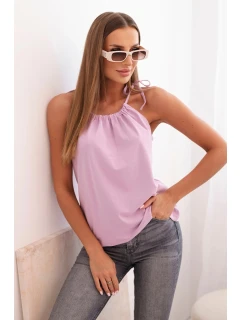Dámská bavlněná tílko s model 21820491 u krku fialová - K-Fashion