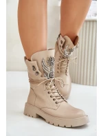 Eko Kožené Boty Workery Se Zateplené D&A Bežové model 21675838 - S.Barski