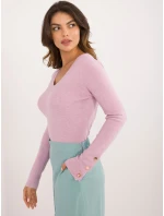 Sweter AT SW model 20493466 jasny fioletowy - FPrice Sweter AT SW model 20493466 jasny fioletowy - FPrice