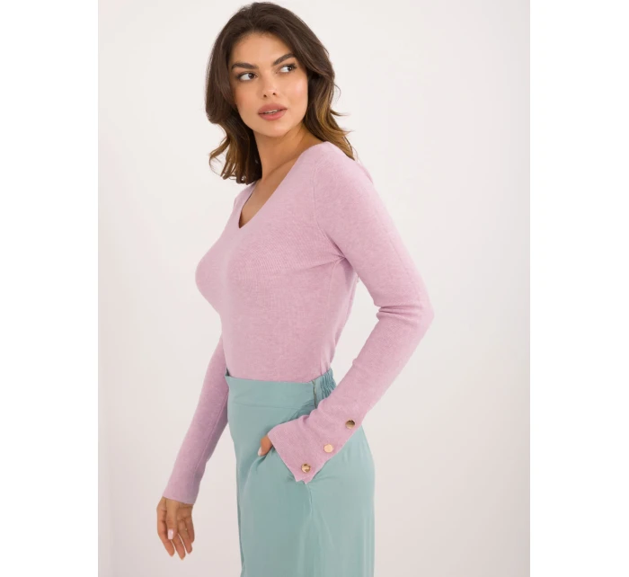 Sweter AT SW model 20493466 jasny fioletowy - FPrice Sweter AT SW model 20493466 jasny fioletowy - FPrice