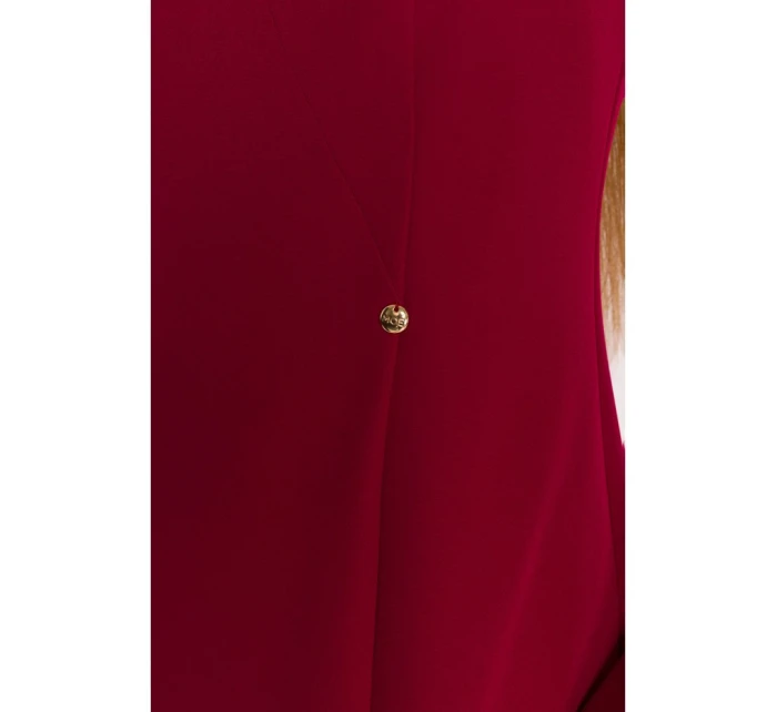 M876 Šaty s širokými manžetami - bordó M876 Šaty s širokými manžetami - bordó