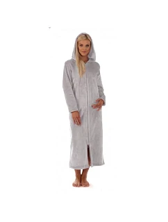 Dámská župan dlouhý s kapucí a se zipem SIENA 3656  9151 Světle šedá - Vestis