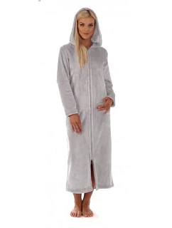 Dámská župan dlouhý s kapucí a se zipem SIENA  Světle  model 22134009 - Vestis
