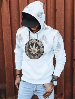 Pánská bílá mikina s potiskem FashionStreet BX5315