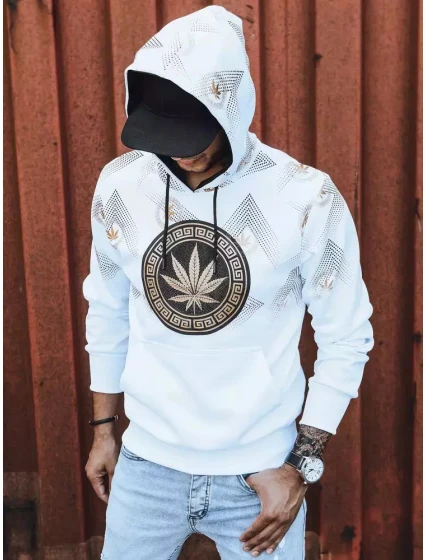 Pánská bílá mikina s potiskem FashionStreet BX5315