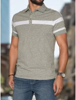 Pánská polokošile s pruhy šedá FashionStreet PX0629