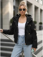 Kurtka przejściowa damska z kapturem i czarna model 22035960 - FashionStreet