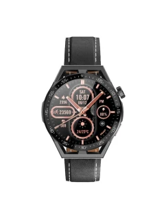 Rubicon RNCE88-1 Smartwatch Black- Černý silikonový řemínek + černý kožený řemínek