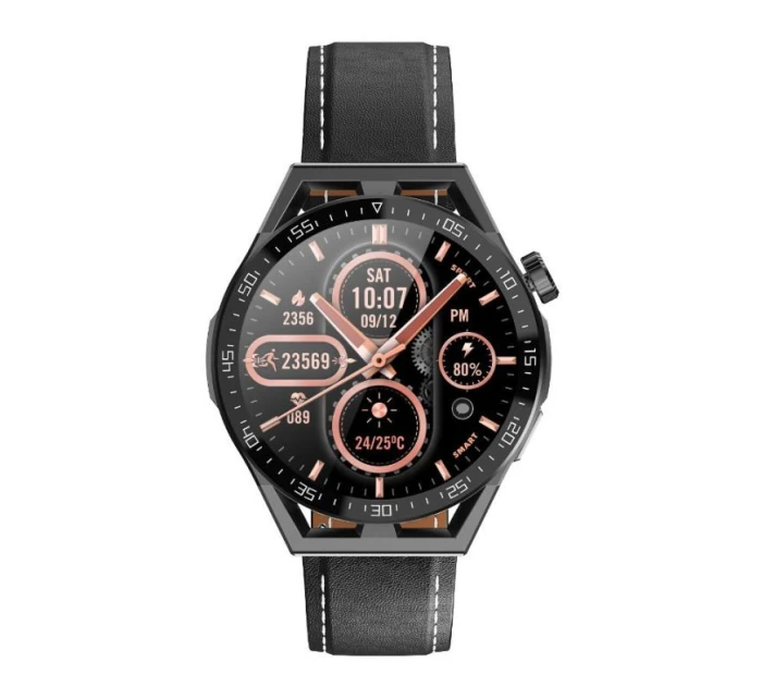 Rubicon RNCE88-1 Smartwatch Black- Černý silikonový řemínek + černý kožený řemínek Rubicon RNCE88-1 Smartwatch Black- Černý silikonový řemínek + černý kožený řemínek