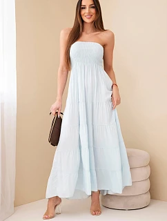 Dámské viskózové šaty s elastickým model 22040132 modrá - K-Fashion