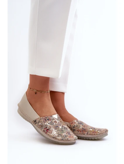 Dámské kožené baleríny model 21660000 Beige - Maciejka