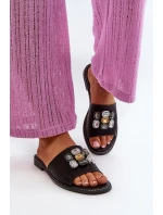 Dámské sandály s ozdobami S.Barski KV27-031 černé