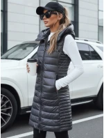 Dámská prošívaná vesta s kapucí šedá FashionStreet TY5254