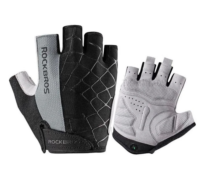 Cyklistické rukavice Rockbros S109GR velikost XL - šedé
