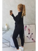 Souprava mikiny s delší stranou černá