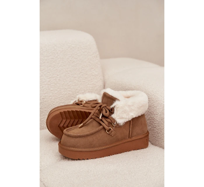 Dámské sněhule z přírodní semiš D.Franklin DFSH375006 Camel