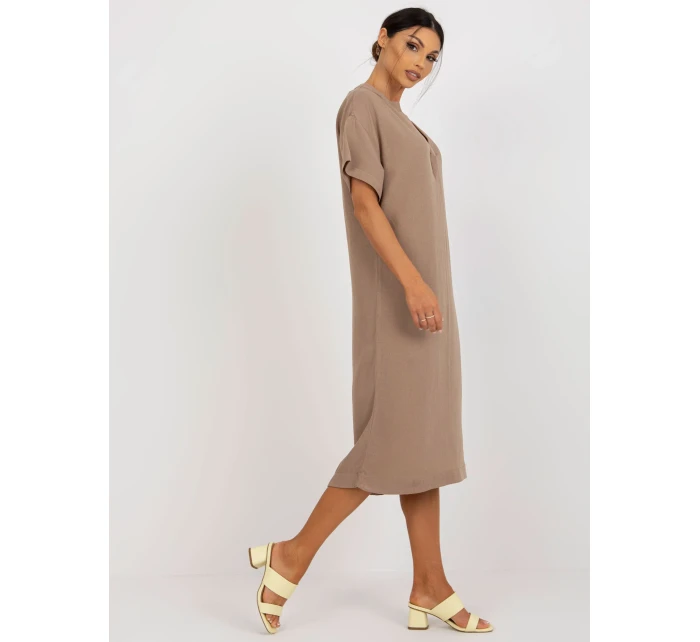 Sukienka TW SK BE model 18496729 ciemny bezowy - FPrice Sukienka TW SK BE model 18496729 ciemny bezowy - FPrice