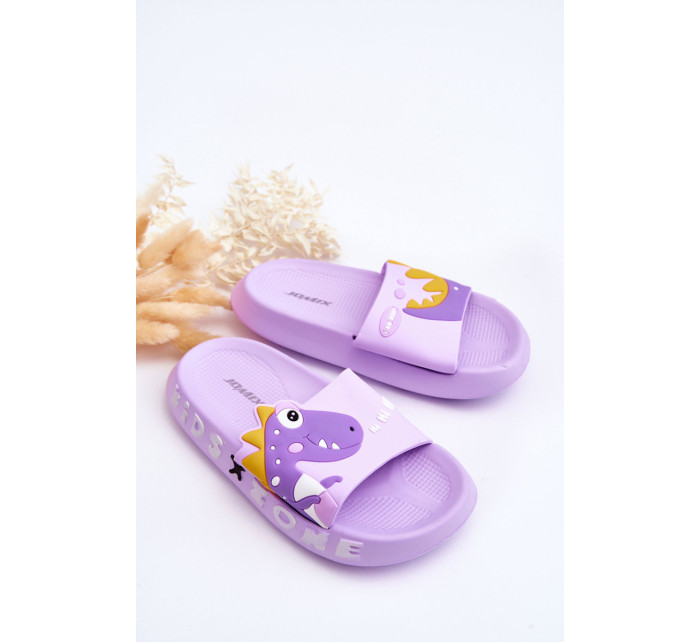 Dětské pěnové pantofle Dinosaur fialove Dario