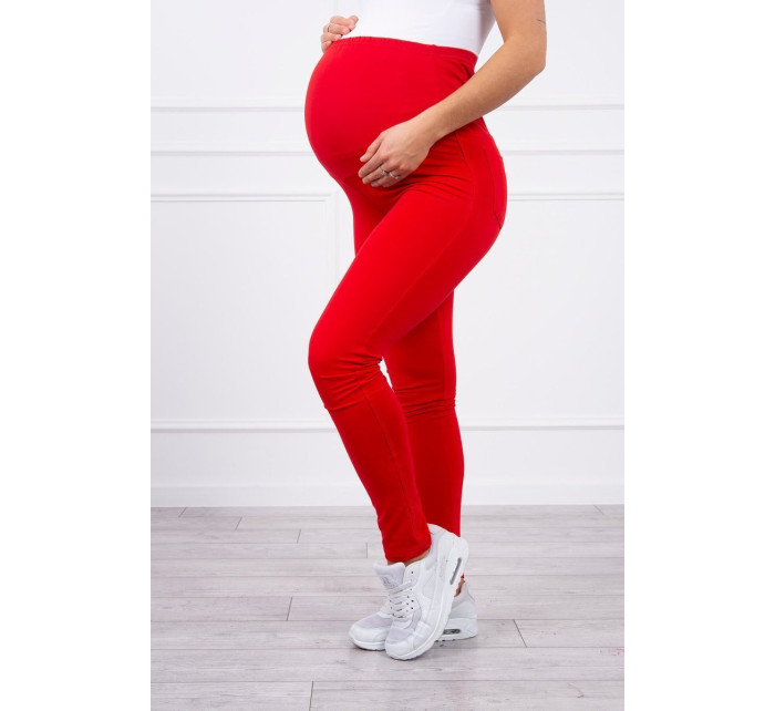 Dámské bavlněné těhotenské kalhoty 19975 červené - Kesi