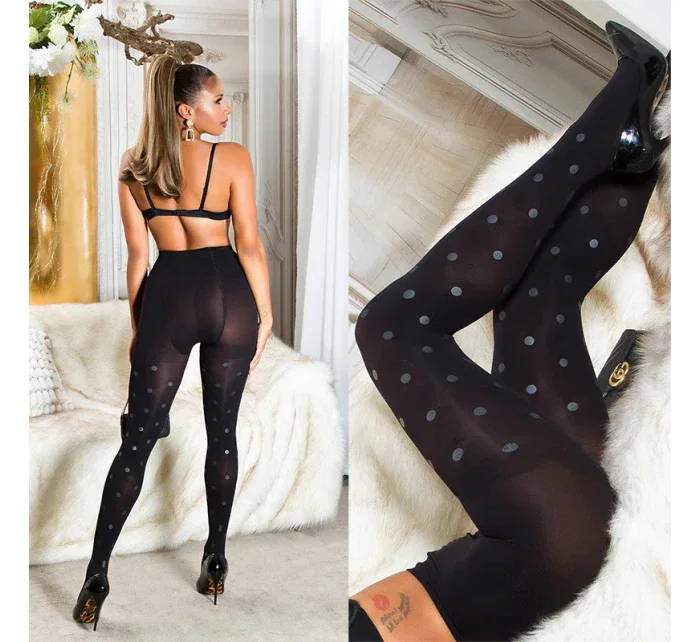 Dámské sexy punčocháče s puntíky SH8013 černé - Collant Dámské sexy punčocháče s puntíky SH8013 černé - Collant