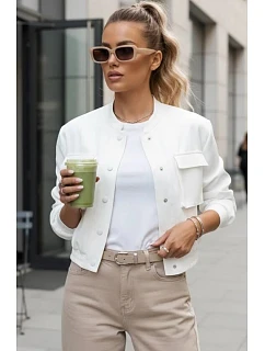 Dámská bunda bomber TY4305 smetanová - FashionStreet