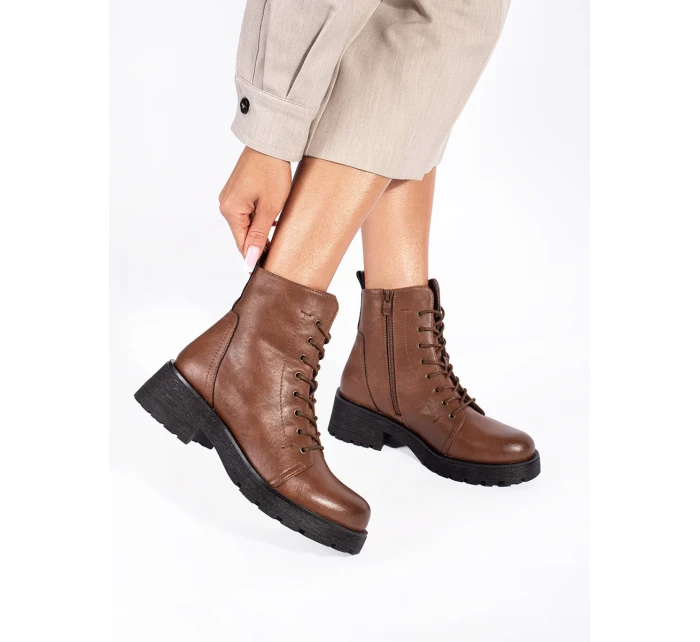 Zajímavé kotníčkové boty dámské hnědé platforma Zajímavé kotníčkové boty dámské hnědé platforma