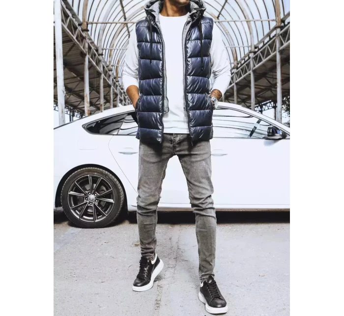 Pánská tmavě modrá vesta FashionStreet TX4140 Pánská tmavě modrá vesta FashionStreet TX4140