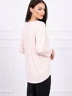 Halenka s potiskem Star Style v pudrově růžové barvě