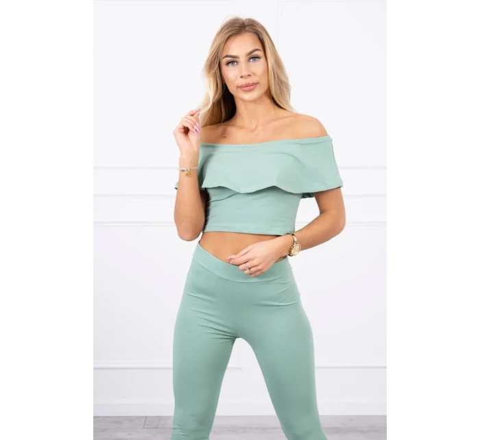 Sada s volánkem tmavá máta