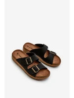 Lehké pohodlné pánské sandály s přezkami model 21665691 Černé - Inblu Lehké pohodlné pánské sandály s přezkami model 21665691 Černé - Inblu