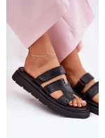 Dámské Pantofle Z Přírodní Kůže Na Platformě Zazoo 40440 Černé Dámské Pantofle Z Přírodní Kůže Na Platformě Zazoo 40440 Černé