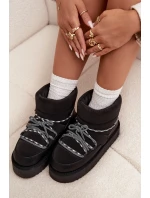 Sněhule na platformě model 21714033 Černé - D.Franklin