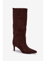 Dámské kozačky na s na Čokoládové model 21757560 - Boto