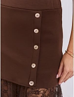 Spódnica MI SD model 21766339 brązowy - FPrice Spódnica MI SD model 21766339 brązowy - FPrice