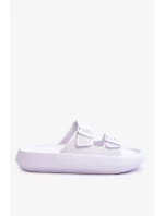 Dámské pěnové sandály s pruhy Bíle Sharmen