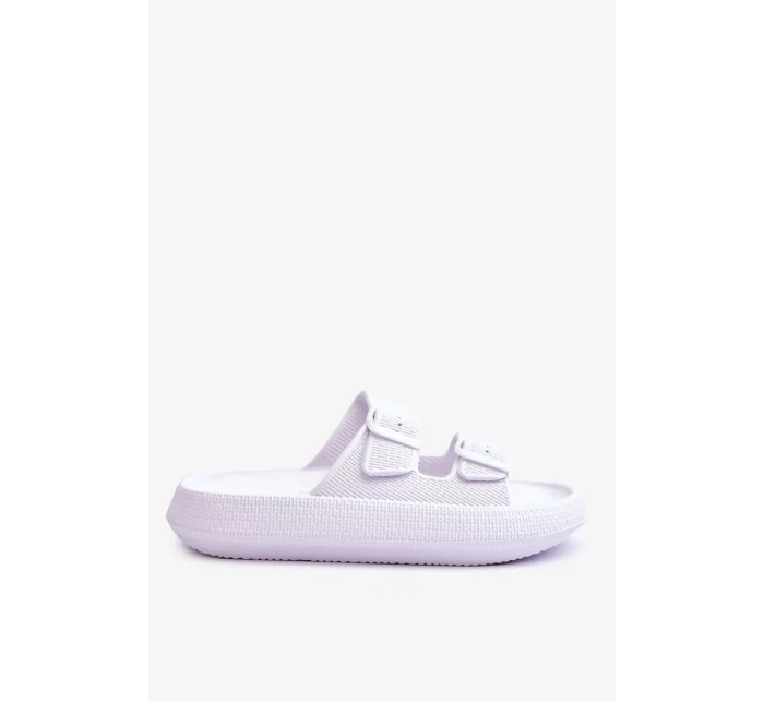 Dámské pěnové sandály s pruhy Bíle Sharmen