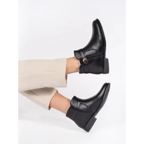 Trendy dámské   kotníčkové boty na širokém podpatku