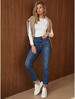 Džíny dámské mom fit s vysokým pasem modré FashionStreet UY3268 Džíny dámské mom fit s vysokým pasem modré FashionStreet UY3268