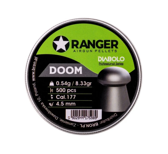 4,5 mm RANGER Diabolo Professional Doom shot 500 ks 0,54 g 4,5 mm RANGER Diabolo Professional Doom shot 500 ks 0,54 g