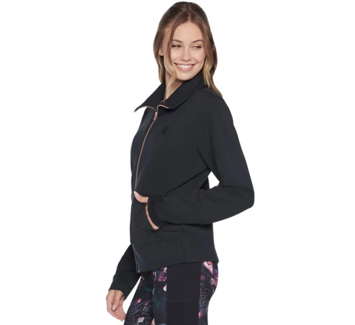 Skechers Mikina bez kapuce Skechcloud Jacket WJA288-BLK Black L