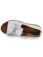 Dámské kožené polobotky s otevřenou špičkou bílé Cambell 19388 Dámské kožené polobotky s otevřenou špičkou bílé Cambell 19388