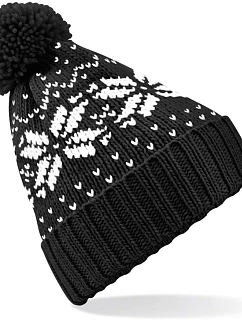 Beechfield B 456 Čepice Fair Isle Snowstar® 53.0456 black/white