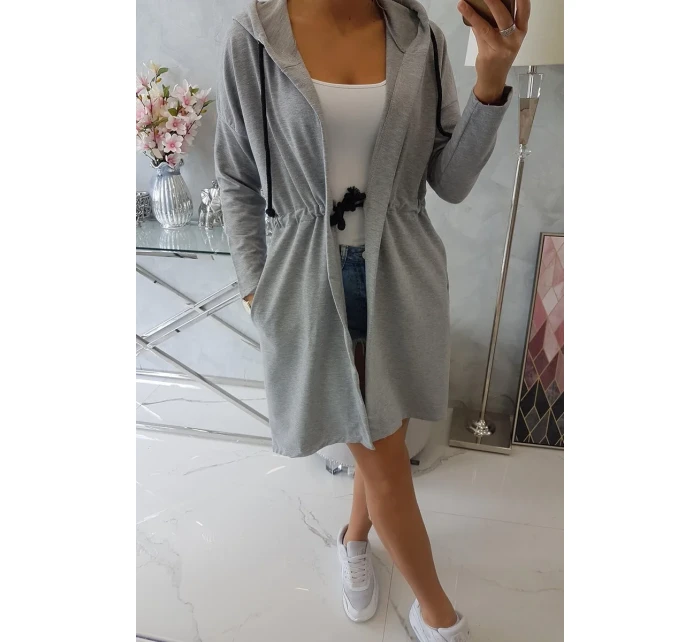 Delší zadní plášť šedý