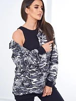 3dílná souprava Vřesoviště halenka, top a legíny šedá + černá