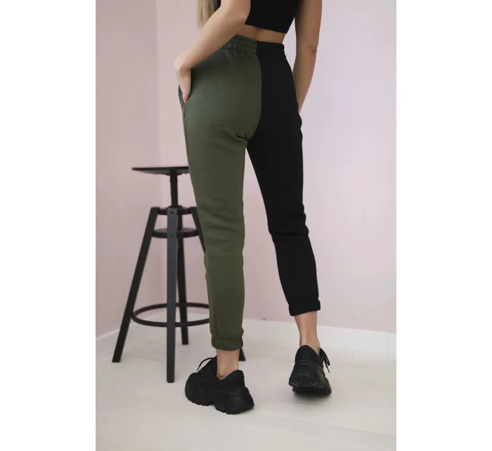 Dámské tepláky s nápisem QUEEN khaki