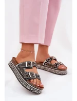 Sandály se zdobením a na platformě černé model 21688319 - Boto