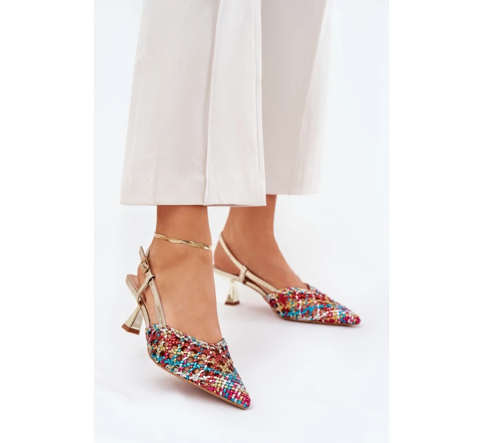 Lodičky S Špičatou Špičkou A Otevřeným Podpatkem Multikolor Umirana