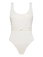 Dámské jednodílné plavky Monogram Rib KW0KW02151-PGA - Calvin Klein