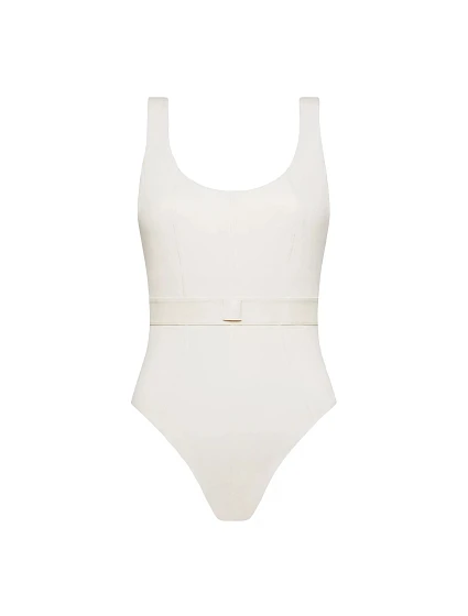 Dámské jednodílné plavky Monogram Rib KW0KW02151-PGA - Calvin Klein