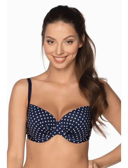 Dámská plavková podprsenka KKP020 Niue, bílo/modrý puntík - Gaia